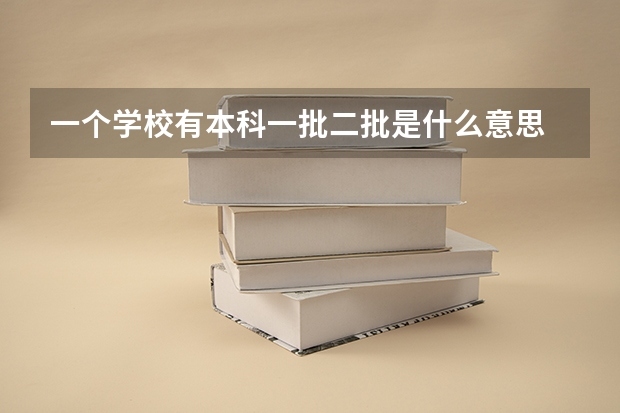 一个学校有本科一批二批是什么意思