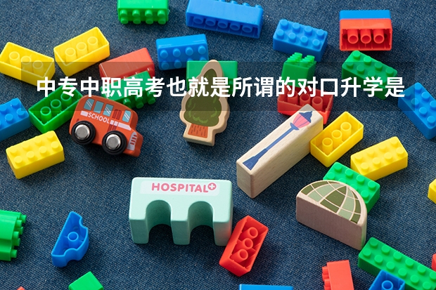 中专中职高考也就是所谓的对口升学是什么意思？