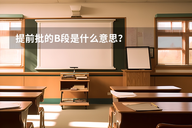 提前批的B段是什么意思？