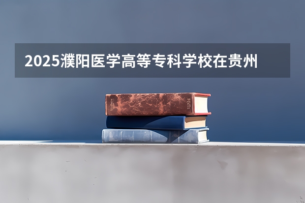 2025濮阳医学高等专科学校在贵州招生计划一览表