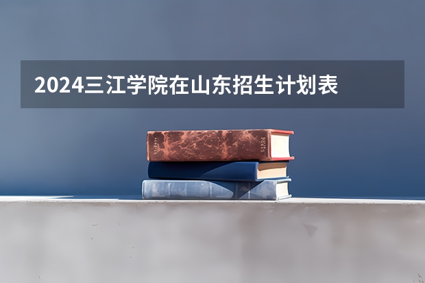 2024三江学院在山东招生计划表