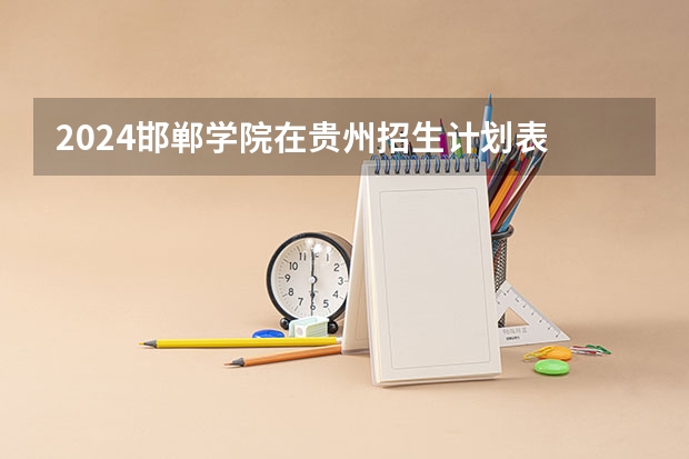 2024邯郸学院在贵州招生计划表