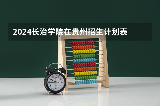2024长治学院在贵州招生计划表