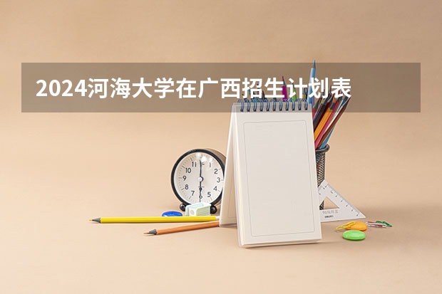 2024河海大学在广西招生计划表