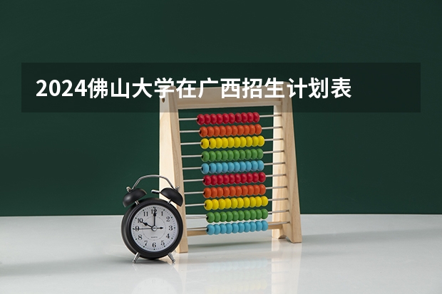 2024佛山大学在广西招生计划表