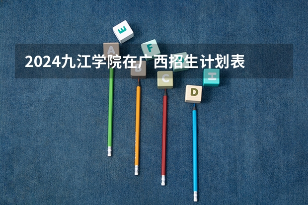 2024九江学院在广西招生计划表