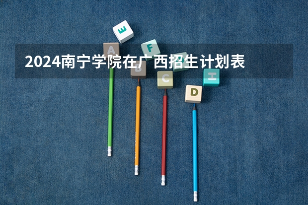 2024南宁学院在广西招生计划表