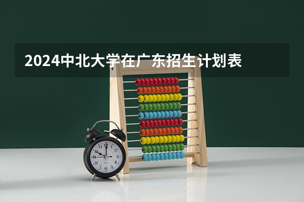 2024中北大学在广东招生计划表