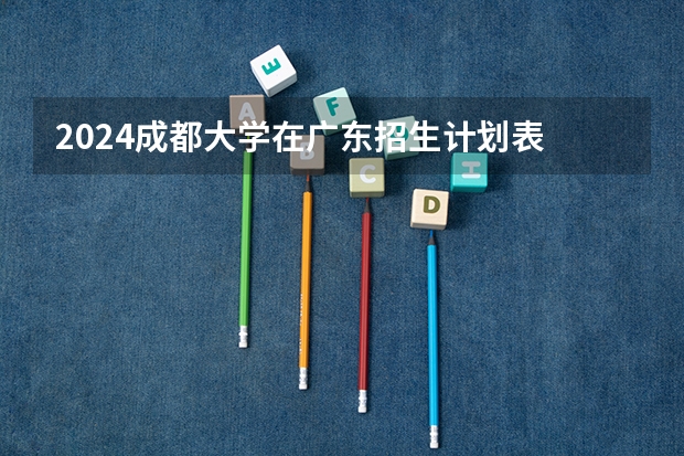 2024成都大学在广东招生计划表