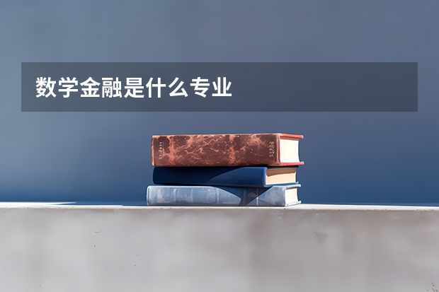 数学金融是什么专业