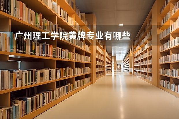 广州理工学院黄牌专业有哪些