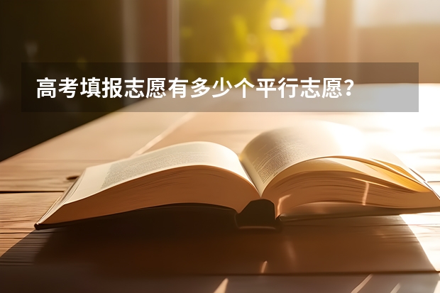 高考填报志愿有多少个平行志愿？