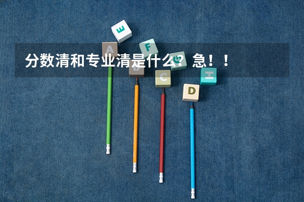 分数清和专业清是什么？急！！
