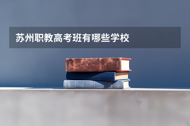 苏州职教高考班有哪些学校
