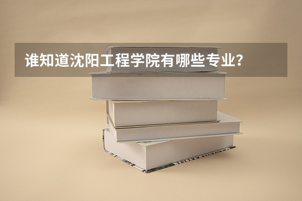 谁知道沈阳工程学院有哪些专业？