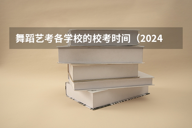 舞蹈艺考各学校的校考时间（2024年山东艺考报名时间）