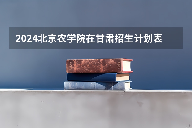 2024北京农学院在甘肃招生计划表