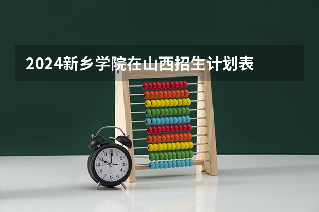 2024新乡学院在山西招生计划表