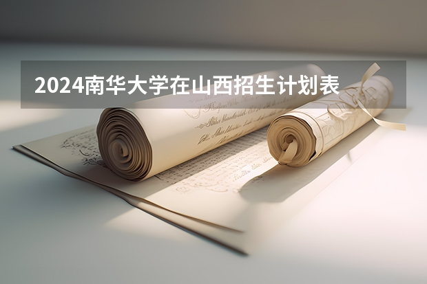 2024南华大学在山西招生计划表