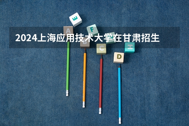 2024上海应用技术大学在甘肃招生计划表