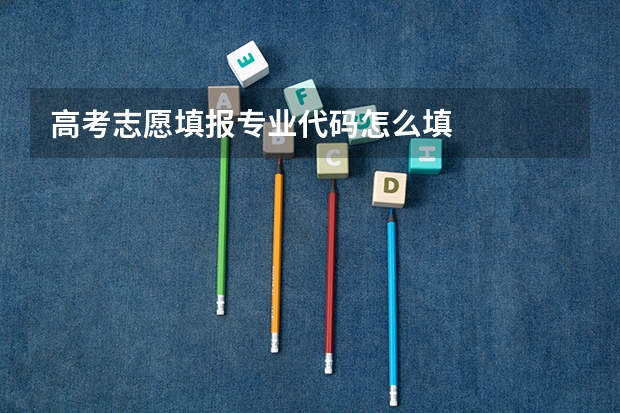 高考志愿填报专业代码怎么填