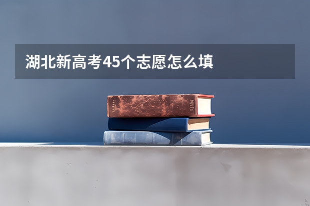 湖北新高考45个志愿怎么填