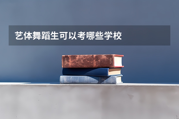 艺体舞蹈生可以考哪些学校